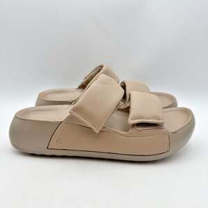 ECCO Womens Cozmo Two Band Platform Sandals EU 36 US 5-5.5 Nude Leather EUC